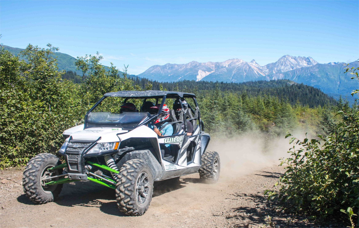 Drive fun sport UTV side-by-sides through the Alaska Backcountry